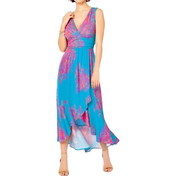 Lilly Pulitzer Moana Maxi Dress Womens Size S Turquoise Oasis Goddess Of The Sea - Picture 1 of 11